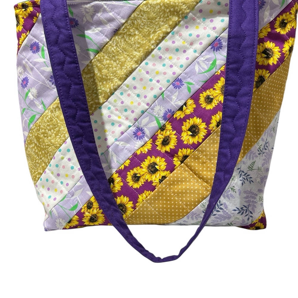 Quilted shoulder bag patchwork tote purse